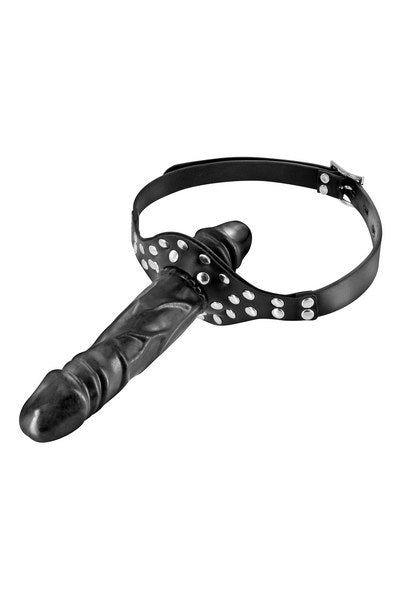 Fetish Tentation - Ball Gag con Dildo Doppio - Nero
