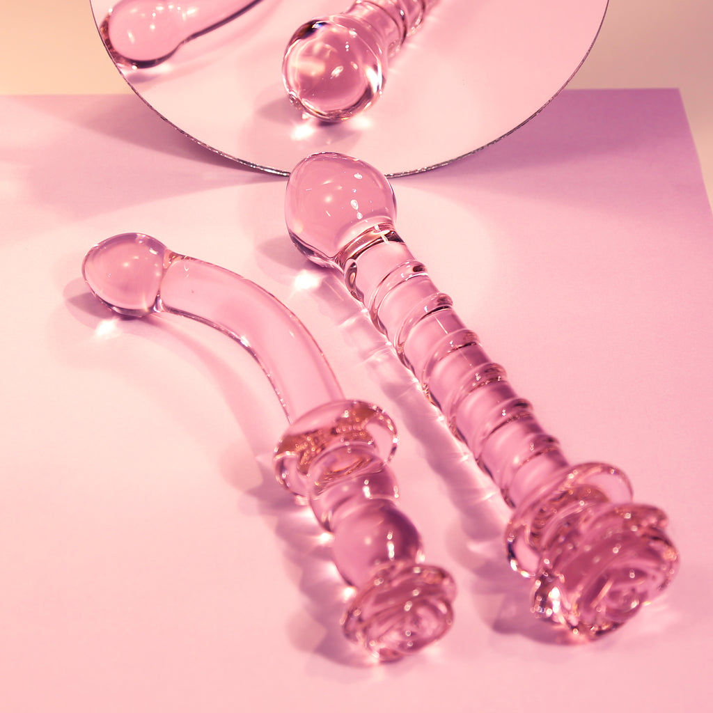 DILDO G-SPOT IN VETRO ROSA GLASS