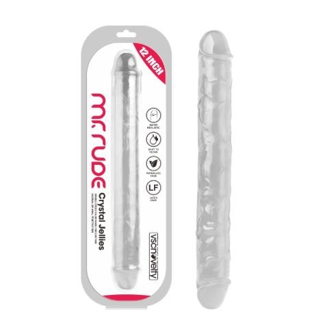 VSC Novelty - Dildo Doppio Realistico Crystal Jellies Mr. Rude 12" - Trasparente - DESIRE CLUB 2.0