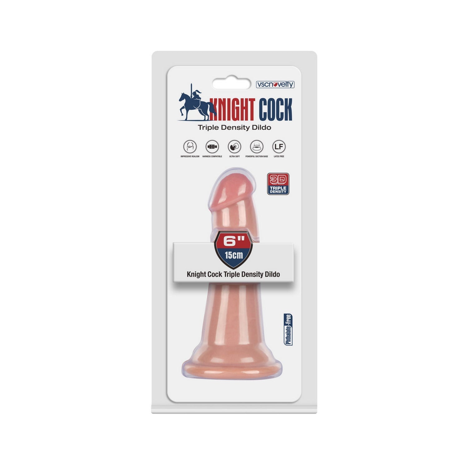 VSC Novelty - Knight Cock 3D Triple Density Dildo - 6" - DESIRE CLUB 2.0