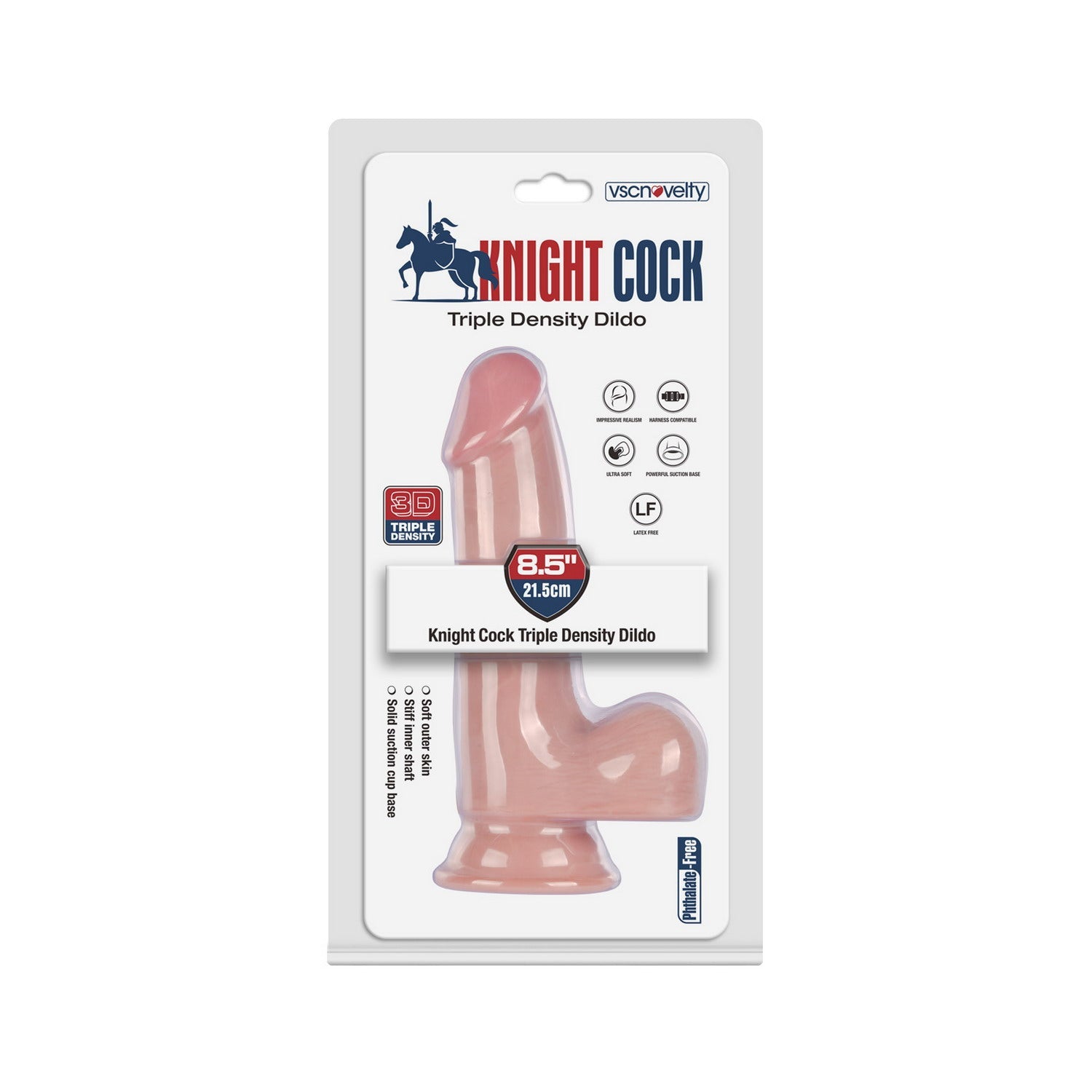 VSC Novelty - Knight Cock 3D Triple Density Dildo - 8.5" - DESIRE CLUB 2.0