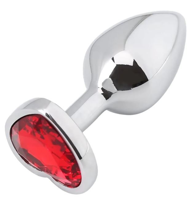 VSC Novelty - Plug Anale con Diamante a Cuore Rosso - L - DESIRE CLUB 2.0