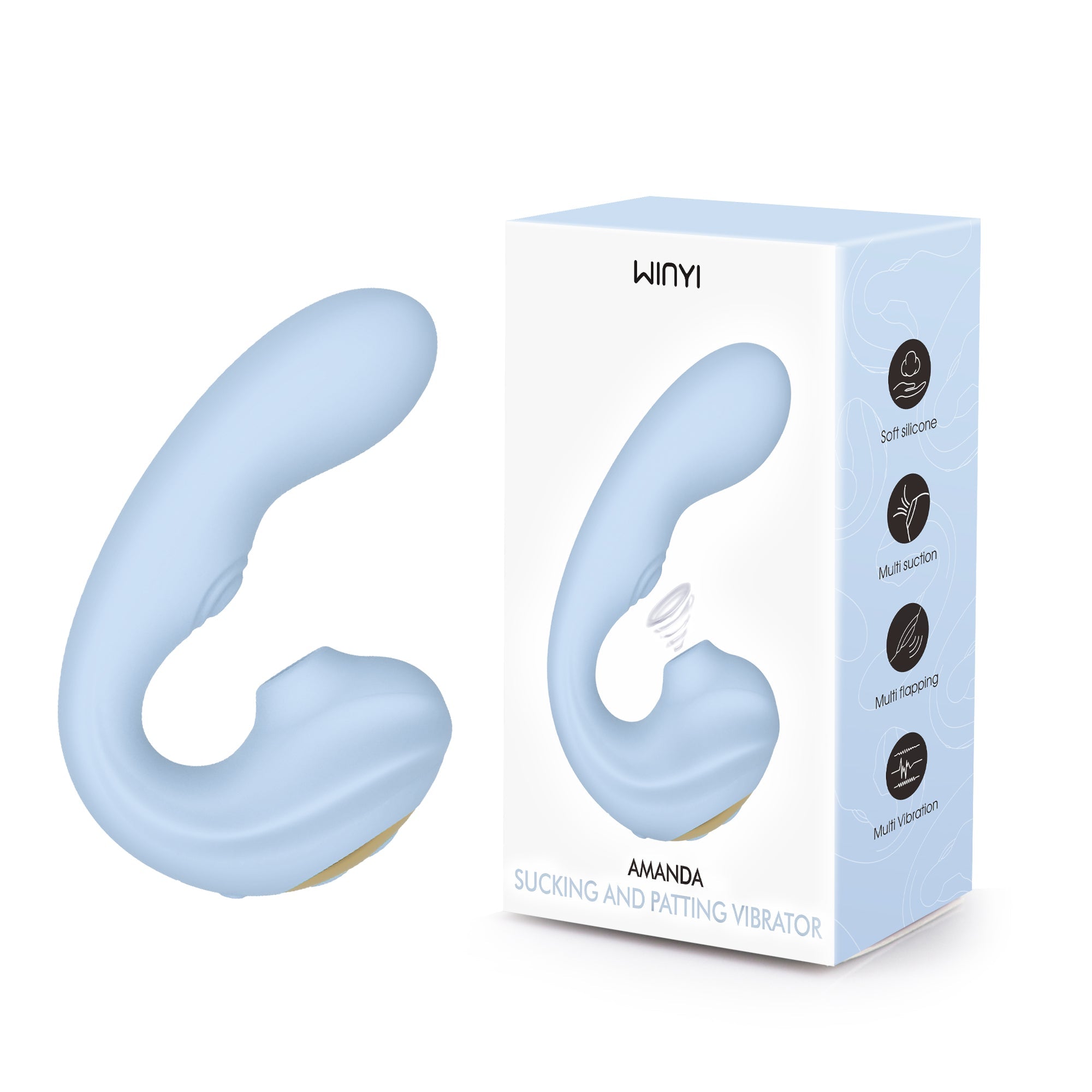 Winyi - Vibratore Flessibile Punto G con Tapping e Succhia Clitoride - Amanda - DESIRE CLUB 2.0
