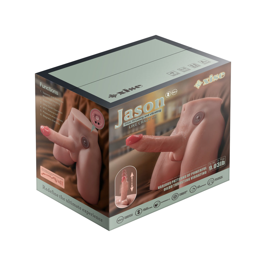 Xise - Jason - Torso con Dildo Thrusting e Vibrante - 6,6" - DESIRE CLUB 2.0