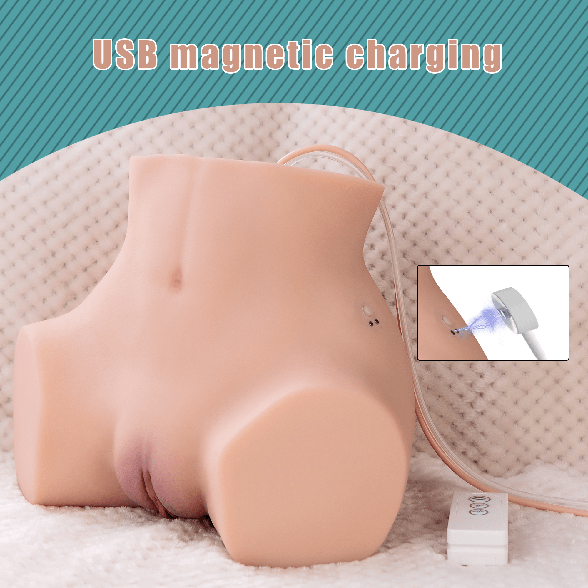Xise - Lona - Torso con Funzione Vibrante e Suzione con Remote Control - DESIRE CLUB 2.0