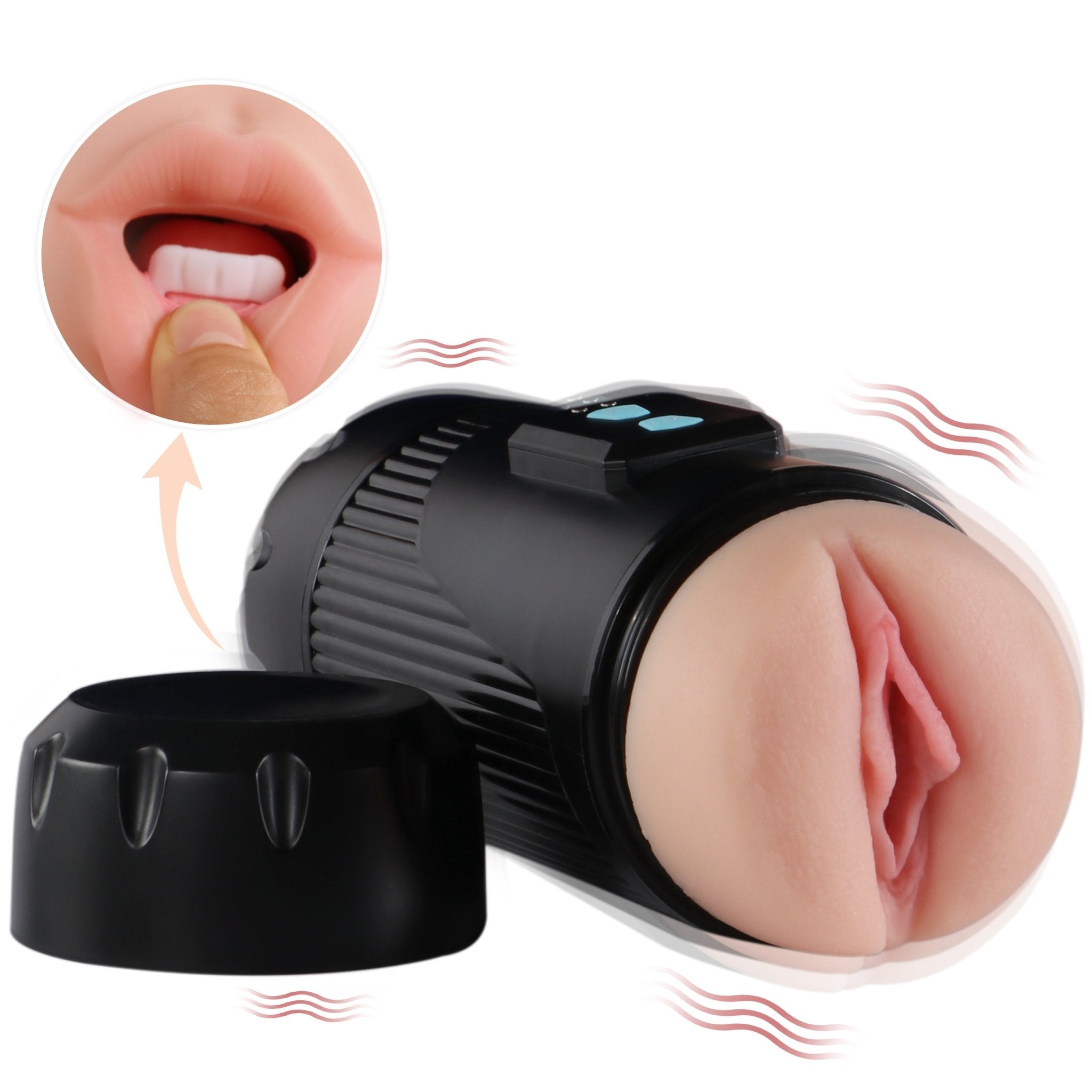 Xise - Masturbatore Doppio con Bocca e Vagina Vibrante - DESIRE CLUB 2.0