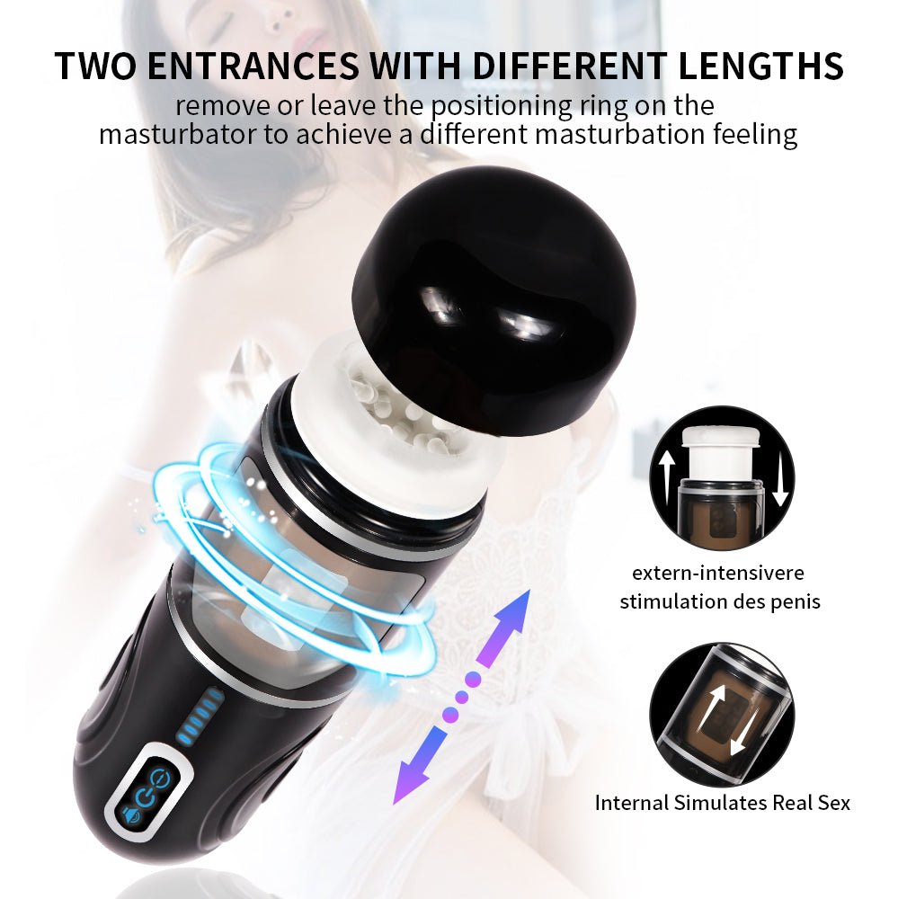 Xise - Masturbatore Neutro con Funzione Thrusting - Rotante e Vibrante con Voce Sexy - DESIRE CLUB 2.0