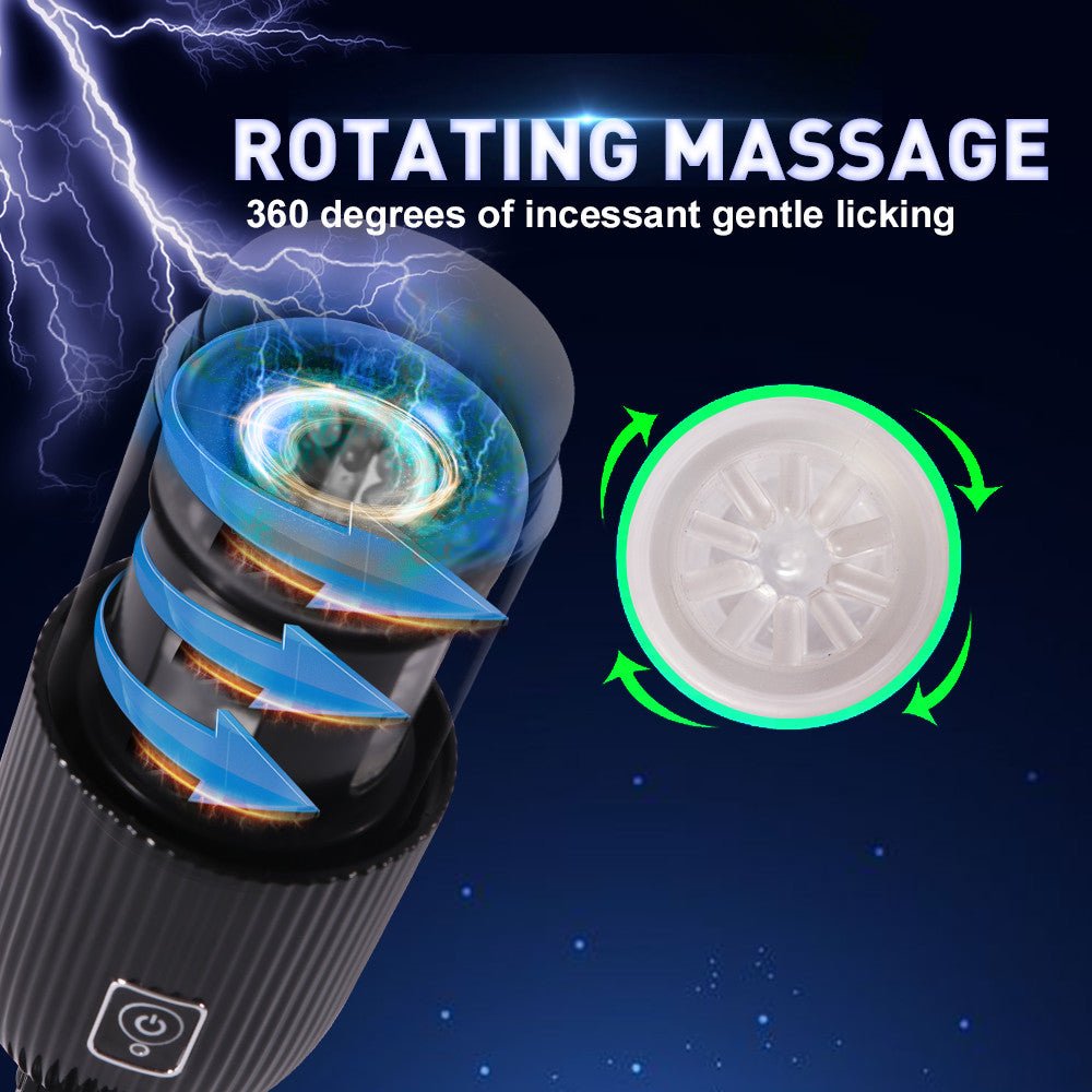 Xise - Masturbatore Neutro con Ventosa Funzione Rotante e Vibrante con Voce Sexy - DESIRE CLUB 2.0