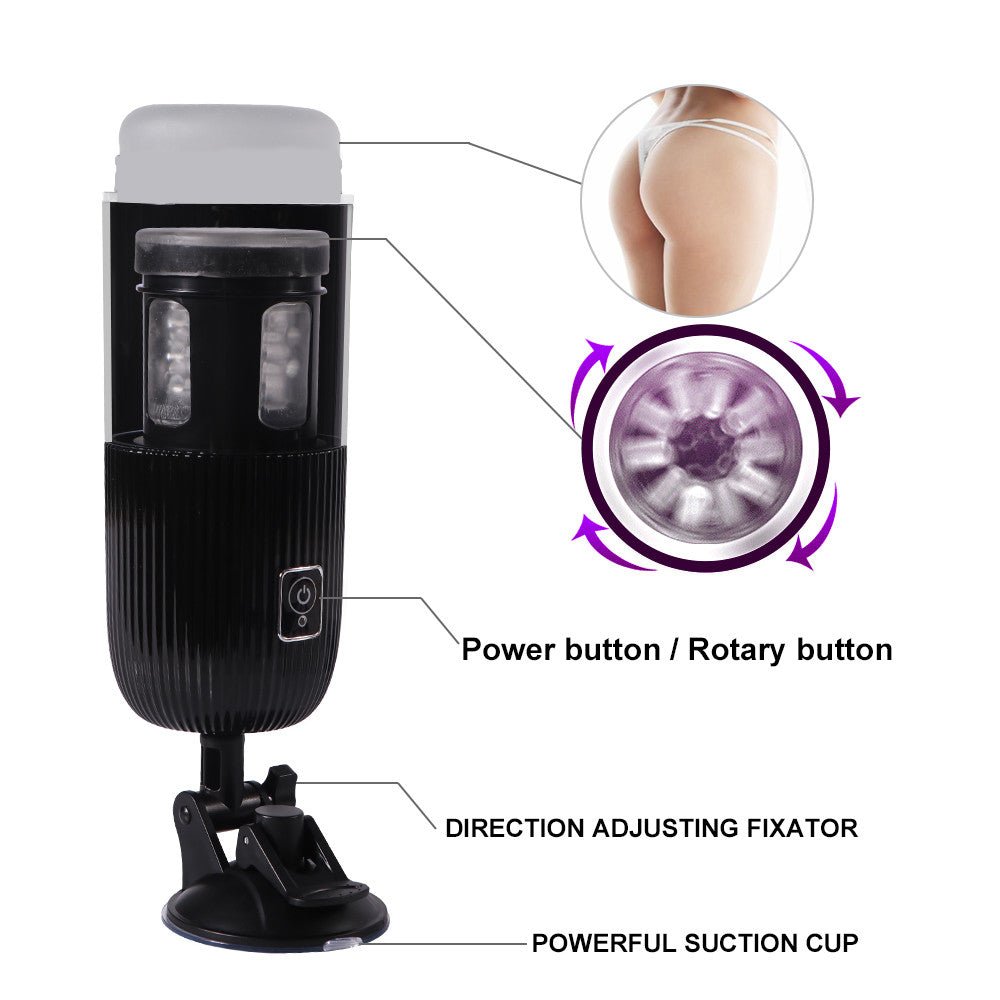 Xise - Masturbatore Neutro con Ventosa Funzione Rotante e Vibrante con Voce Sexy - DESIRE CLUB 2.0