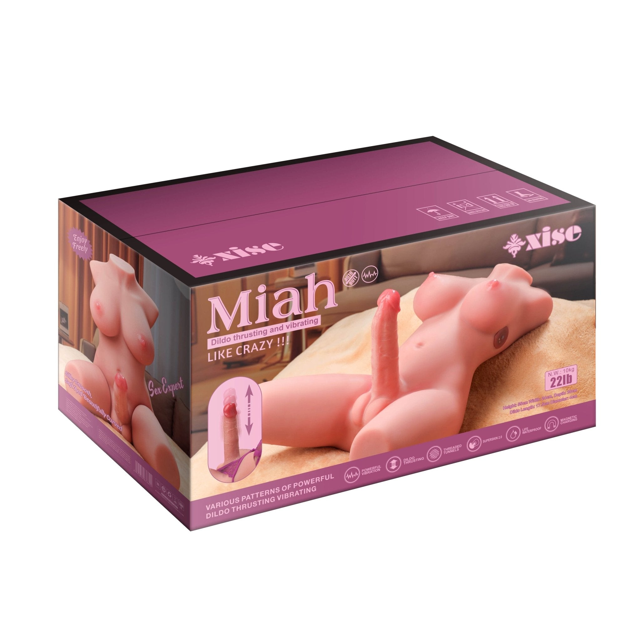 Xise - Miah - Lady Boy Torso con Dildo Thrusting e Vibrante - 6,6" - DESIRE CLUB 2.0
