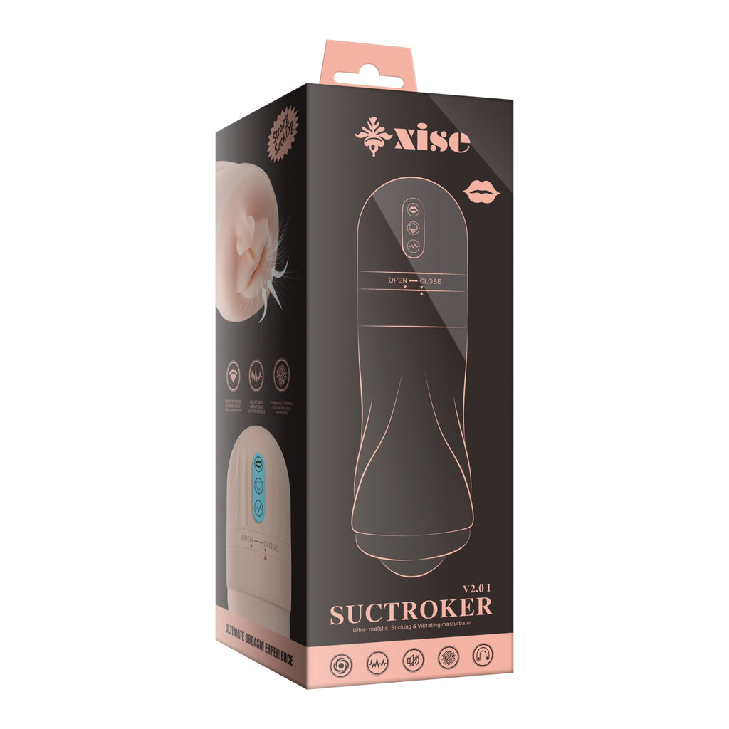 Xise - Suctroker V2 I - Masturbatore Bocca Realistico con Funzione Suzione e Vibrante - DESIRE CLUB 2.0