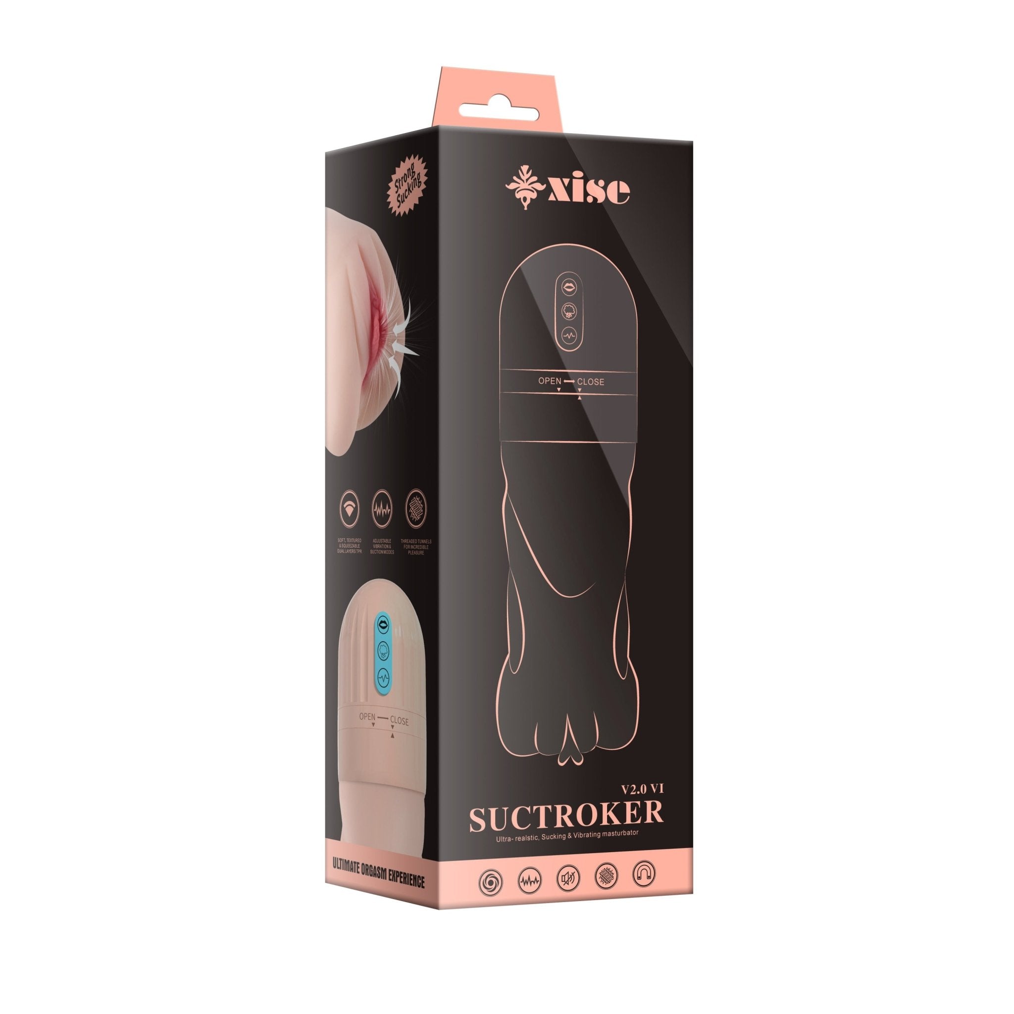 Xise - Suctroker V2 VI - Masturbatore Vagina con Funzione Suzione e Vibrante - DESIRE CLUB 2.0